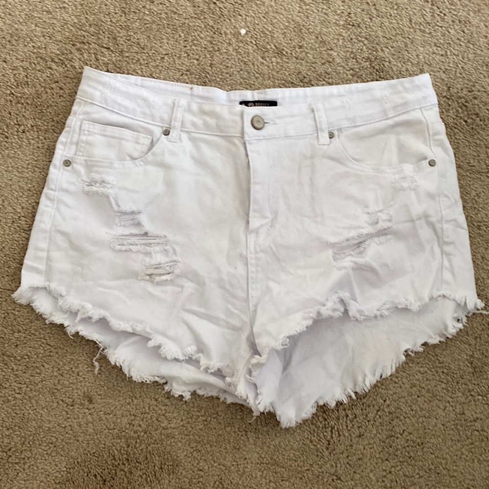 White Jean shorts